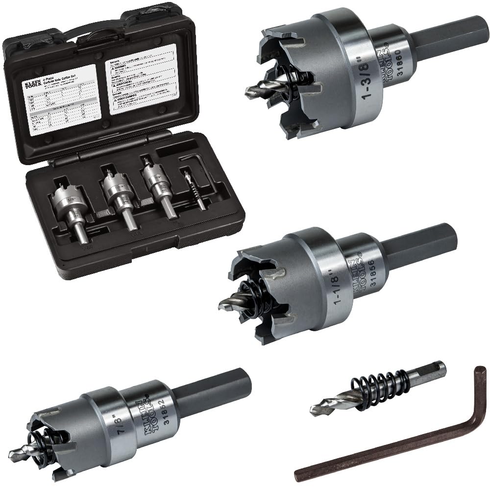 Klein Tools 31872 Heavy-Duty Hole Cutter Kit, 4-Piece