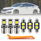 6Pcs LED Interior Light Bulbs Kit for Hon'da Civic 2006-2012 6000K White