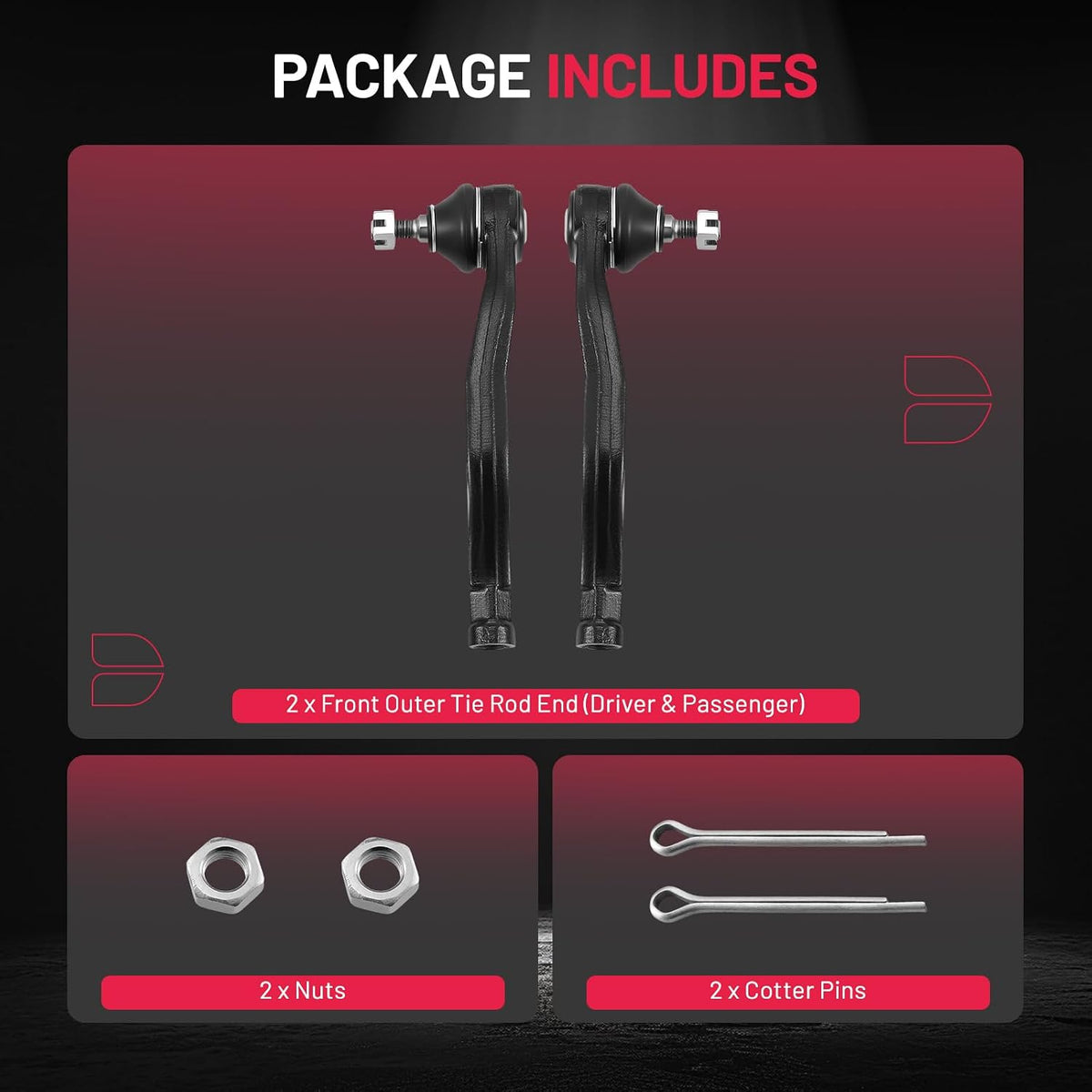 BDFHYK 2PC Outer Tie Rod Kit for Honda Accord 2003-2007