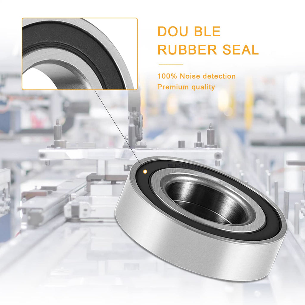 20 Pcs 6206-2RS Double Rubber Seal Bearings 30x62x16mm Deep Groove Ball Bearing High Precision Pre-Lubricated and Stable Performance and Cost Effective