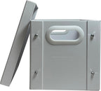 7" Vinyl Record Storage Box - White 45 RPM Case for Singles - Durable DJ Organizer Holder with Secure Lid - Stackable
