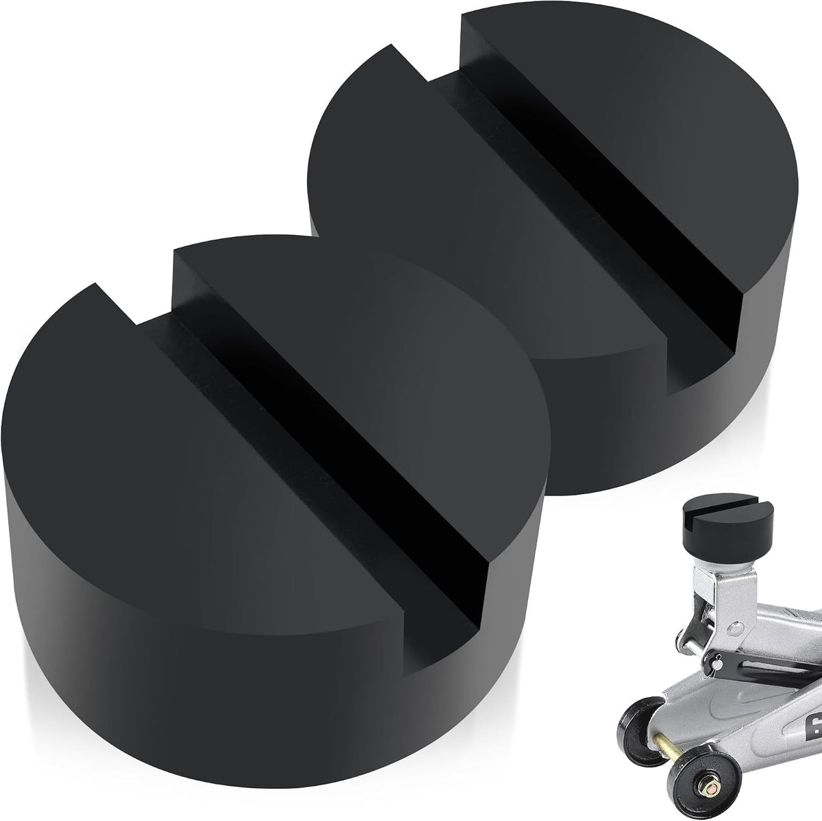 Floor Jack Pads, Height-Adding Pinch Weld Adapter, Rubber, 2-Pack
