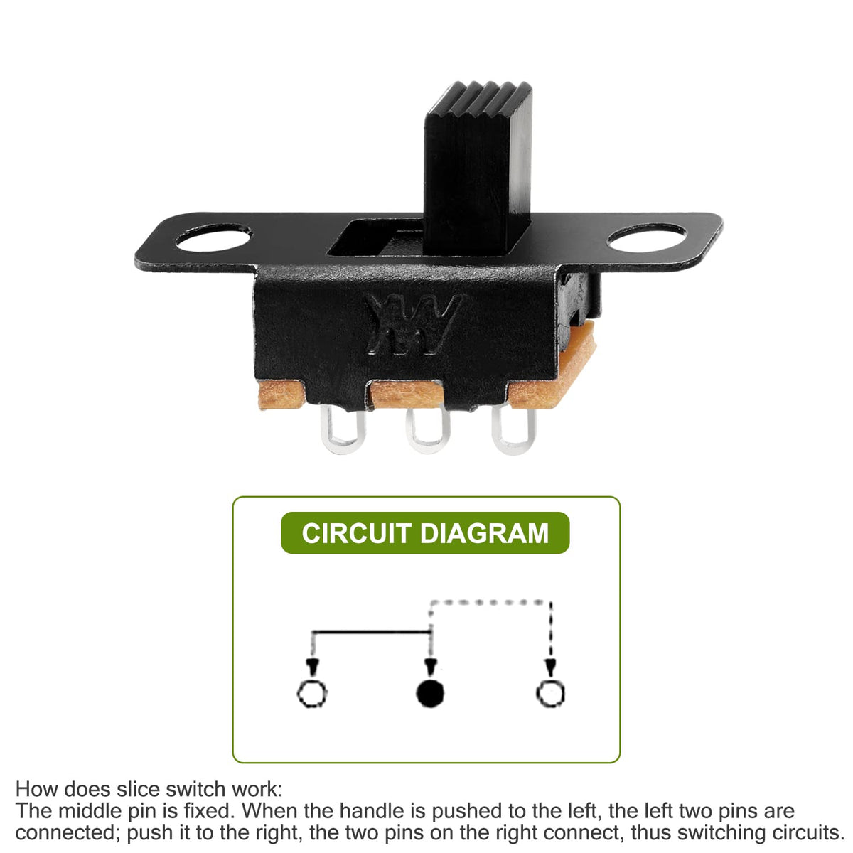 Chanzon SPDT Micro Slide Switch 1p2t 2 Position 150pcs(SS12F15) 5mm Toggle