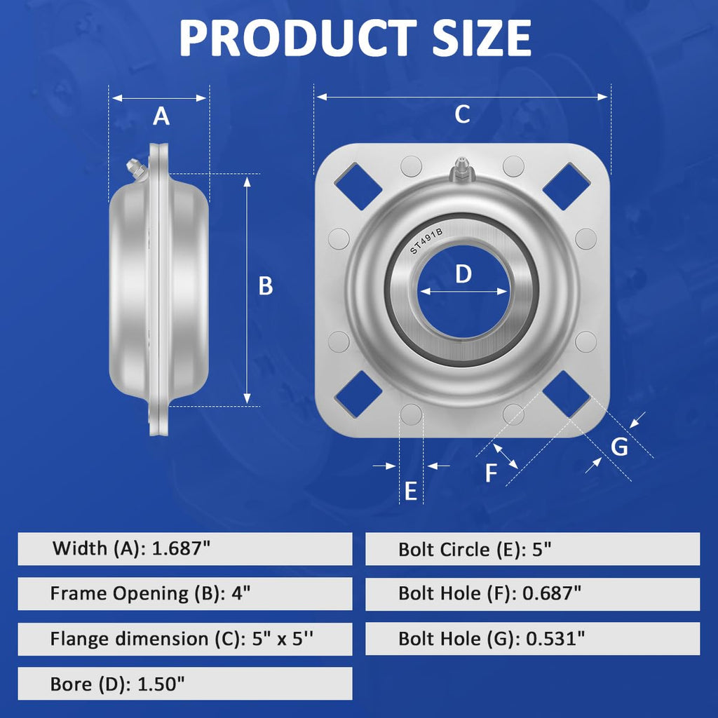 ST491B Disc Bearing Flange Unit 1-1/2" Round Bore