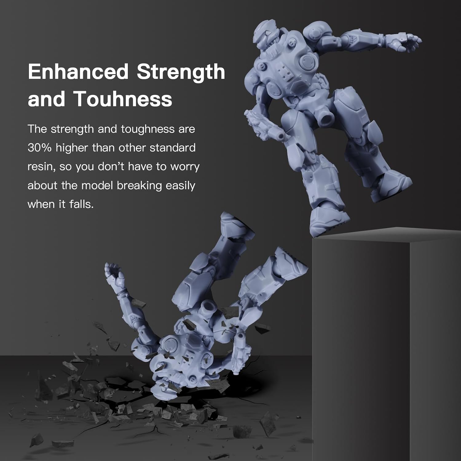 Water Washable Mecha ABS-Like 3D Printer Resin, 405nm High Precision LCD UV-Curing 3D Printing Resin, Low Odor
