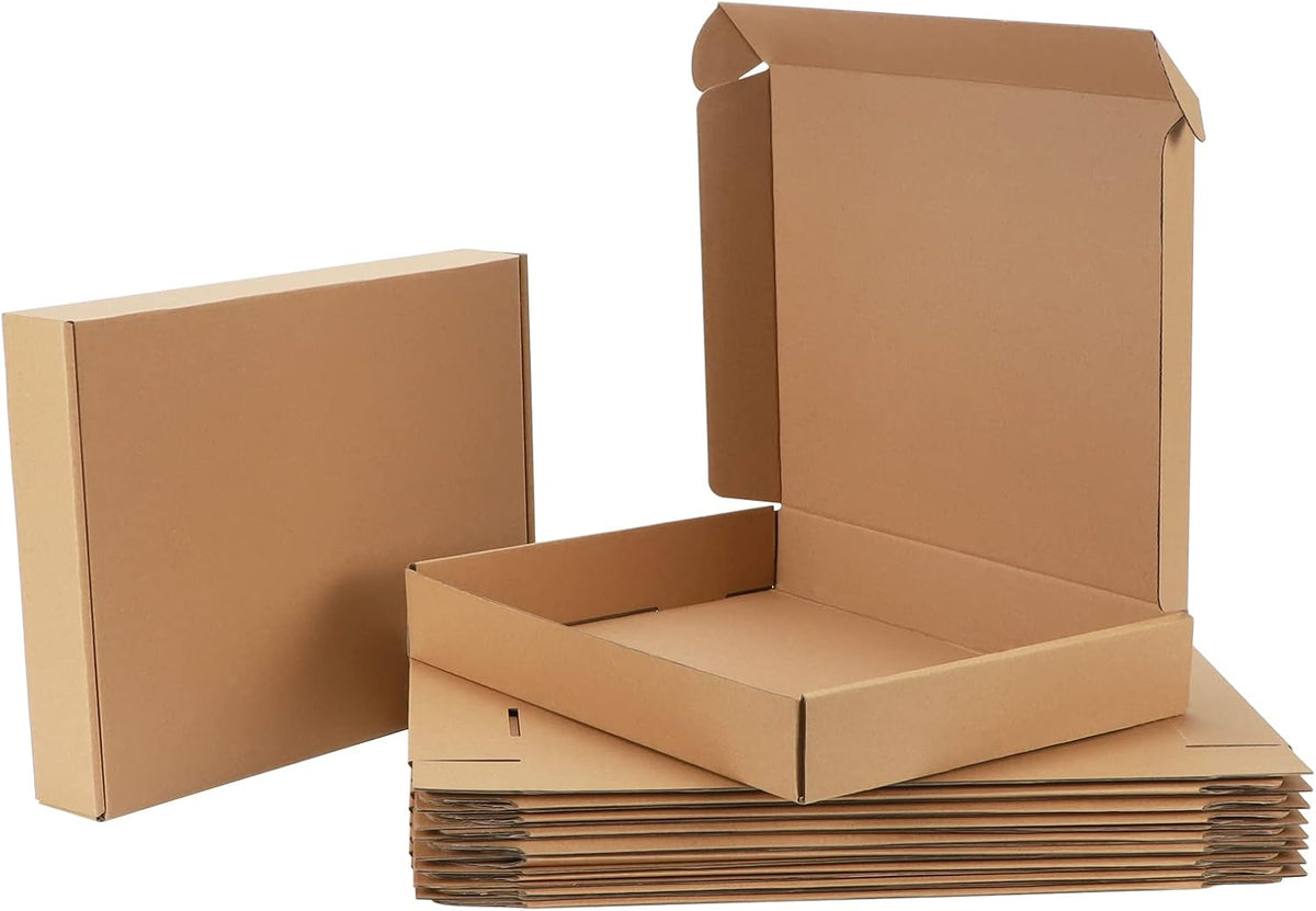 13x10x2 Cardboard Shipping Boxes Set of 20, Brown