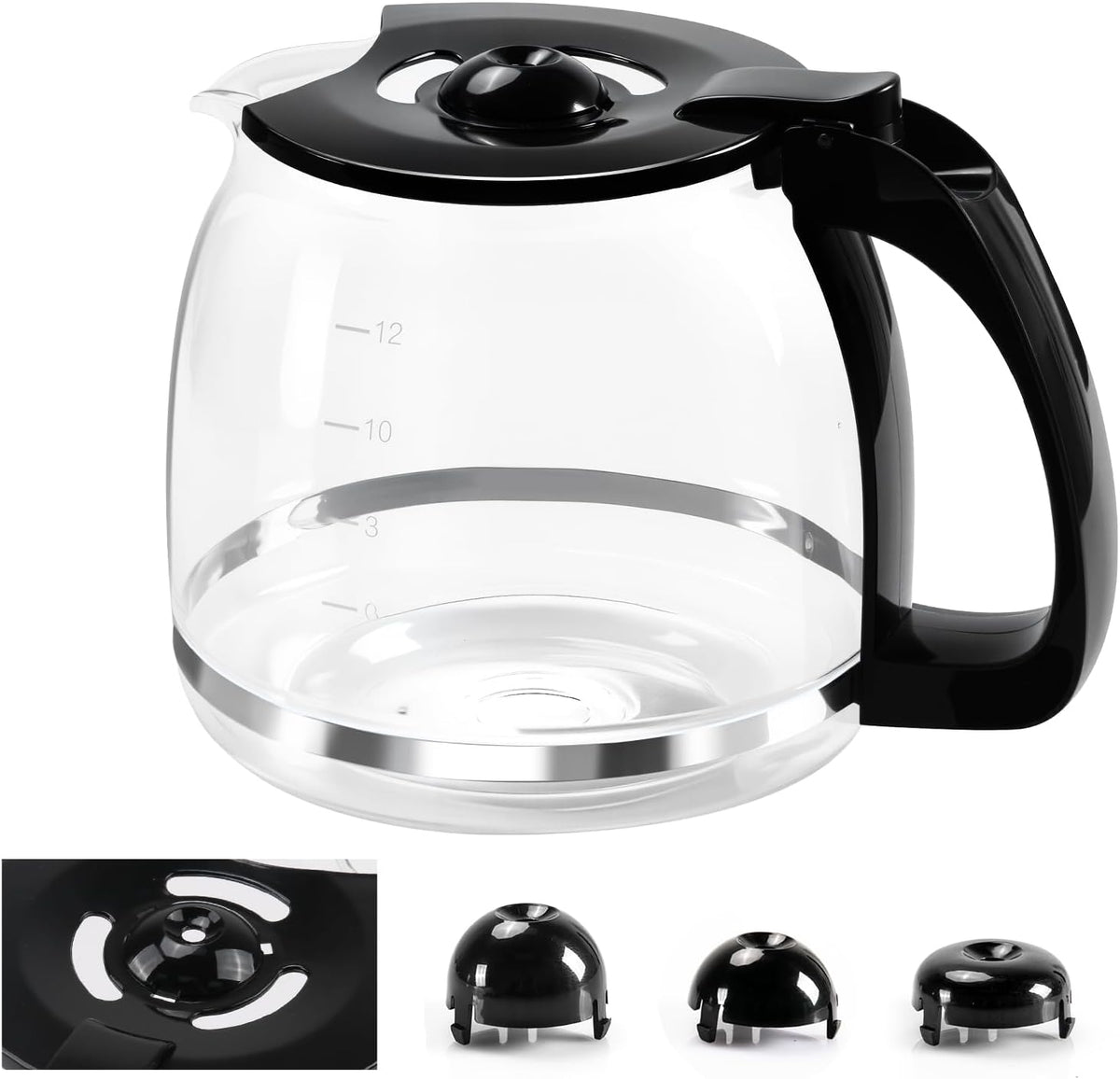 12 Cup Glass Coffee Carafe Pot Replacement for Mr Coffee and Black & Decker