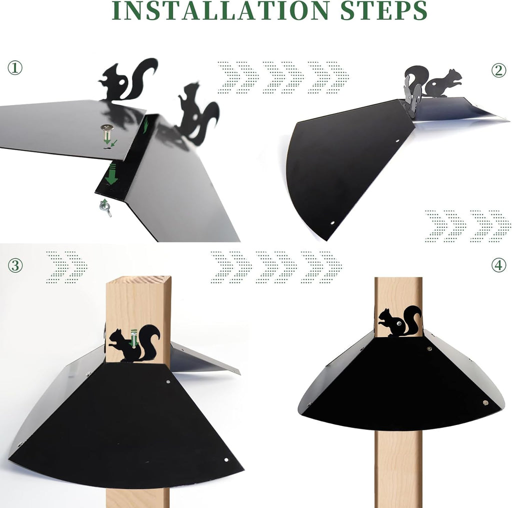 Metal Squirrel Baffle for 4x4 Post, 18 Inch Baffle for Bird Feeder, Outside Wooden Pole Mount Squirrel Guards for