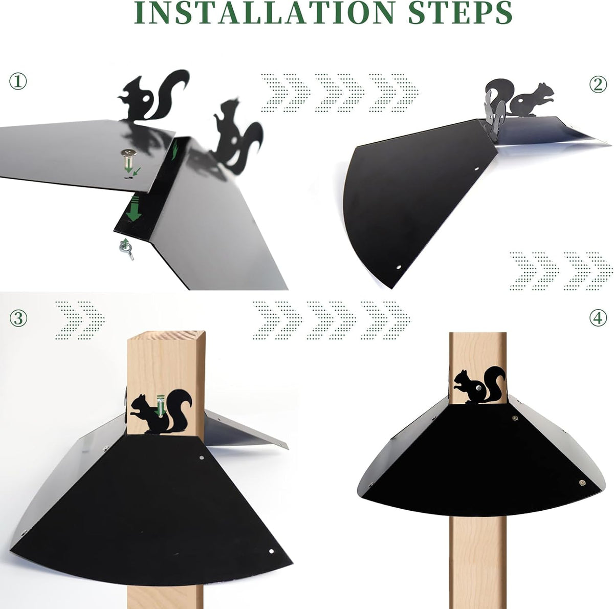 Metal Squirrel Baffle for 4x4 Post, 18 Inch Baffle for Bird Feeder, Outside Wooden Pole Mount Squirrel Guards for