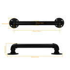2 Pack 12 Inch Black Industrial Pipe Staircase Safety Handrails