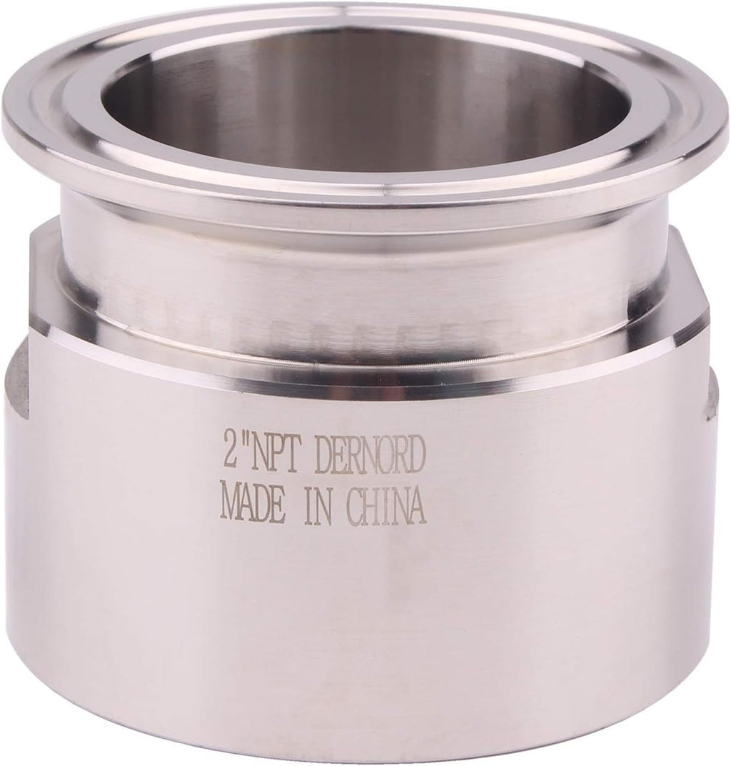DERNORD 2'' Tri clamp Adapter to 2 inch FNPT Thread Ferrule Sanitary Pipe Fitting