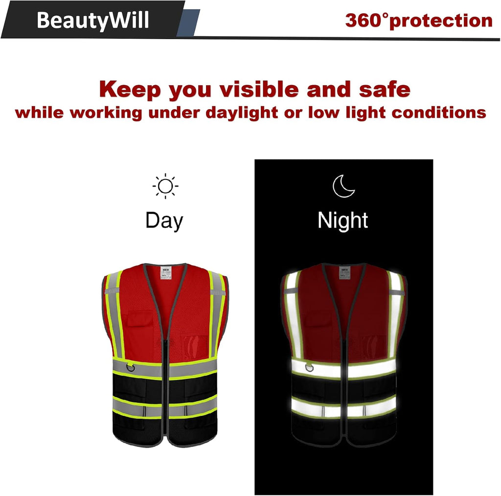 Custom Logo Safety Vest Class2 High Visibility Reflective Vest Breathable Construction Vest