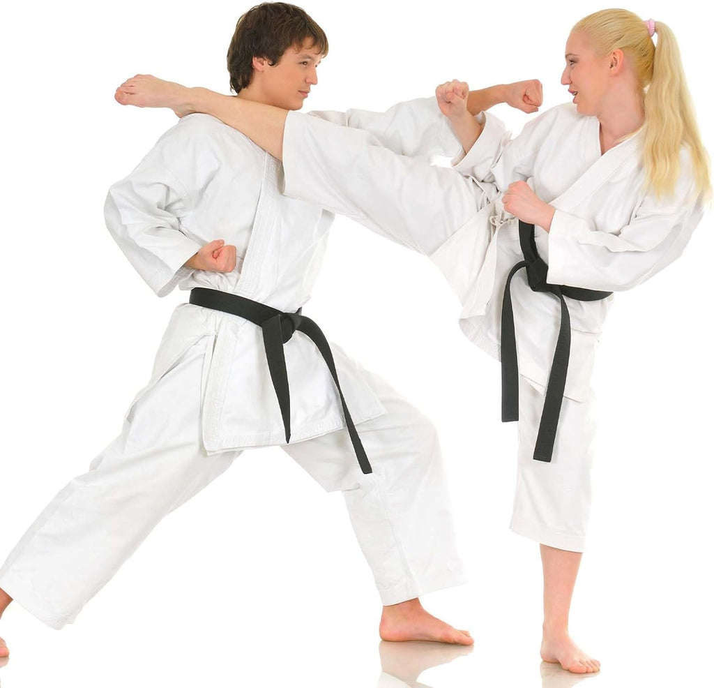110 Inch/280cm Double Wrap Black Belts Durable Cotton-Polyester Blend Martial Arts Belts for Karate Judo Taekwondo