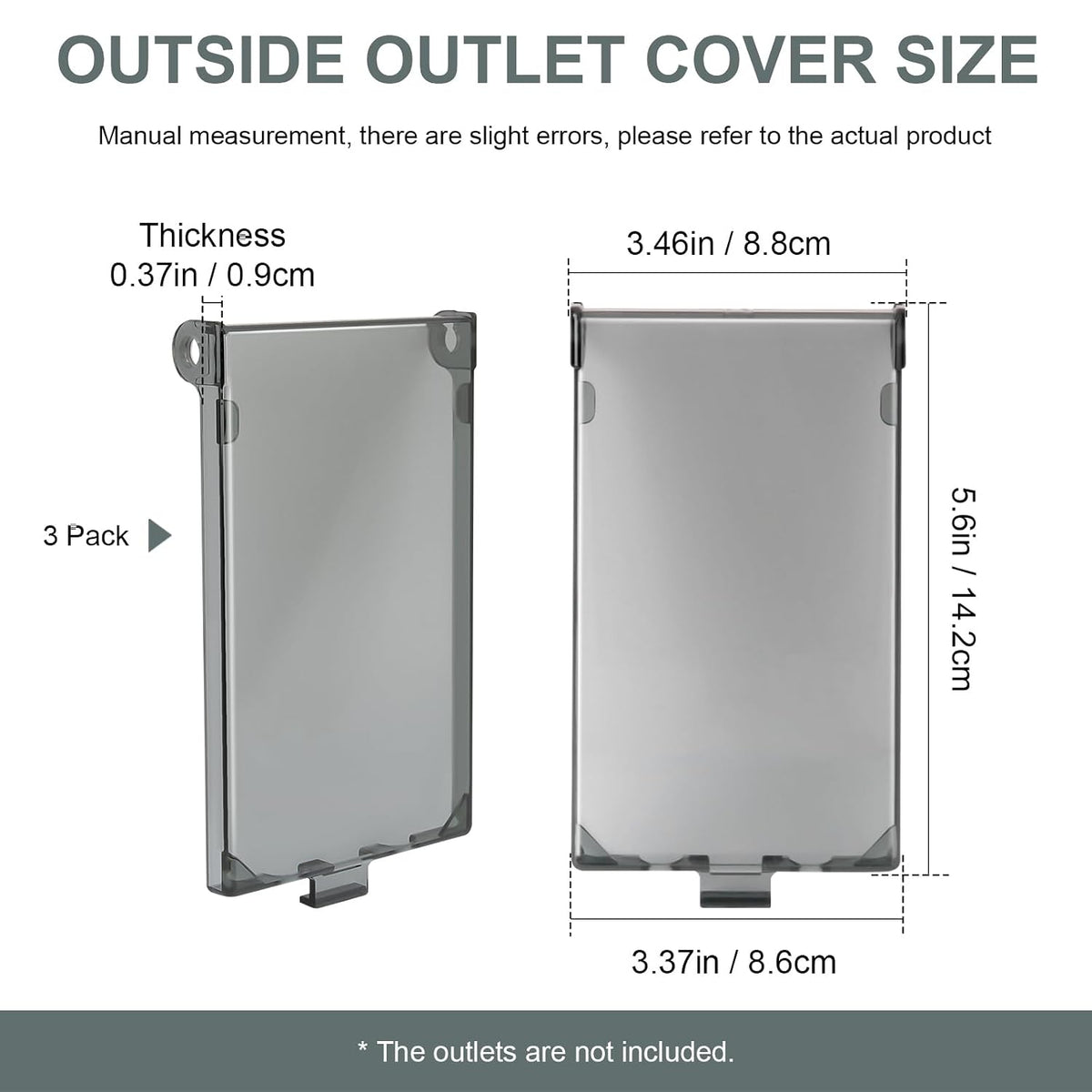1-Gang Outdoor Outlet Cover, Type 3R Enclosure Cover for Wet Locations