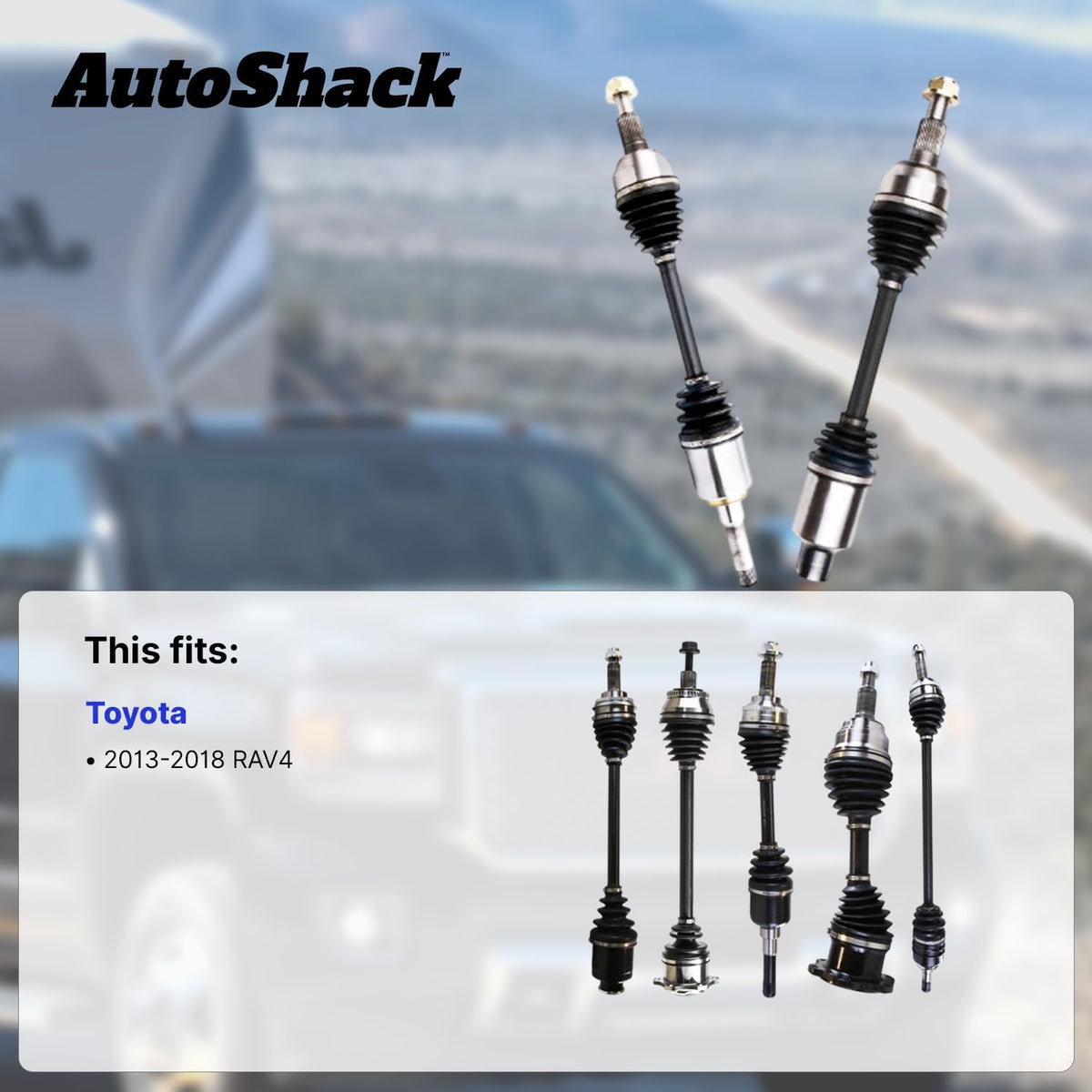 AutoShack Front CV Axle Shaft Assembly, 2pcs