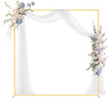 Arch Backdrop Stand, 6.6 x 6.6 ft, Stable Structure, Easy Assembly, Square Gold Metal Arch Backdrop Stand for
