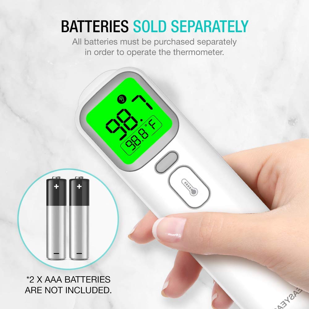 Touchless Infrared Forehead Thermometer, Smart Digital Screen, Fast Reading Detection, No Battery Included