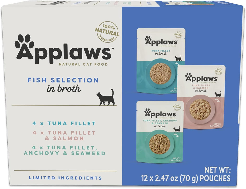 Fish Variety Mousse Wet Cat Food, 3-Flavor 12-Pack 2.47 oz Pouches