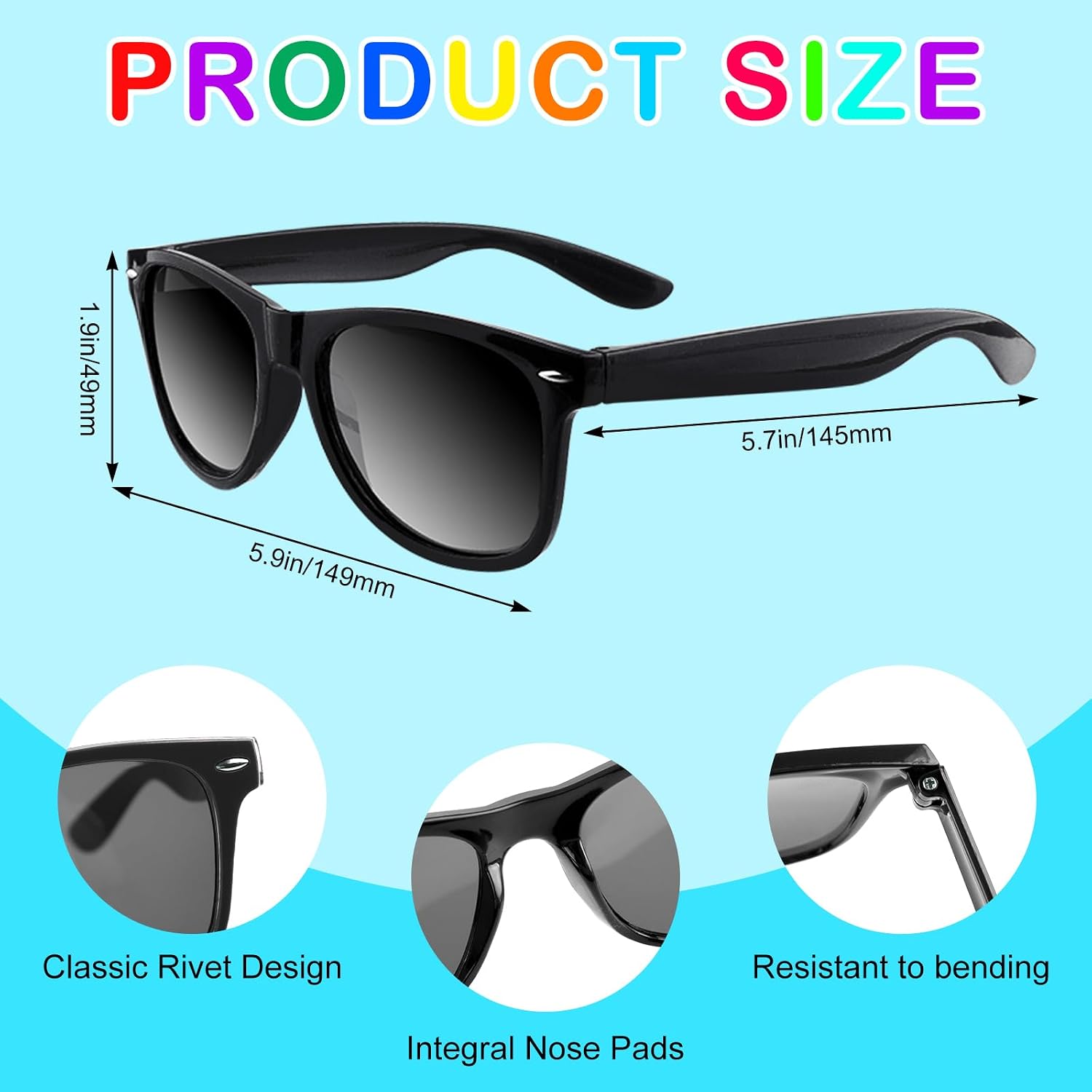 10/20/40 Pack Kids Sunglasses Bulk Retro Party Favors for Wedding Beach Summer Pool Party Supplies Goodie Stuffers
