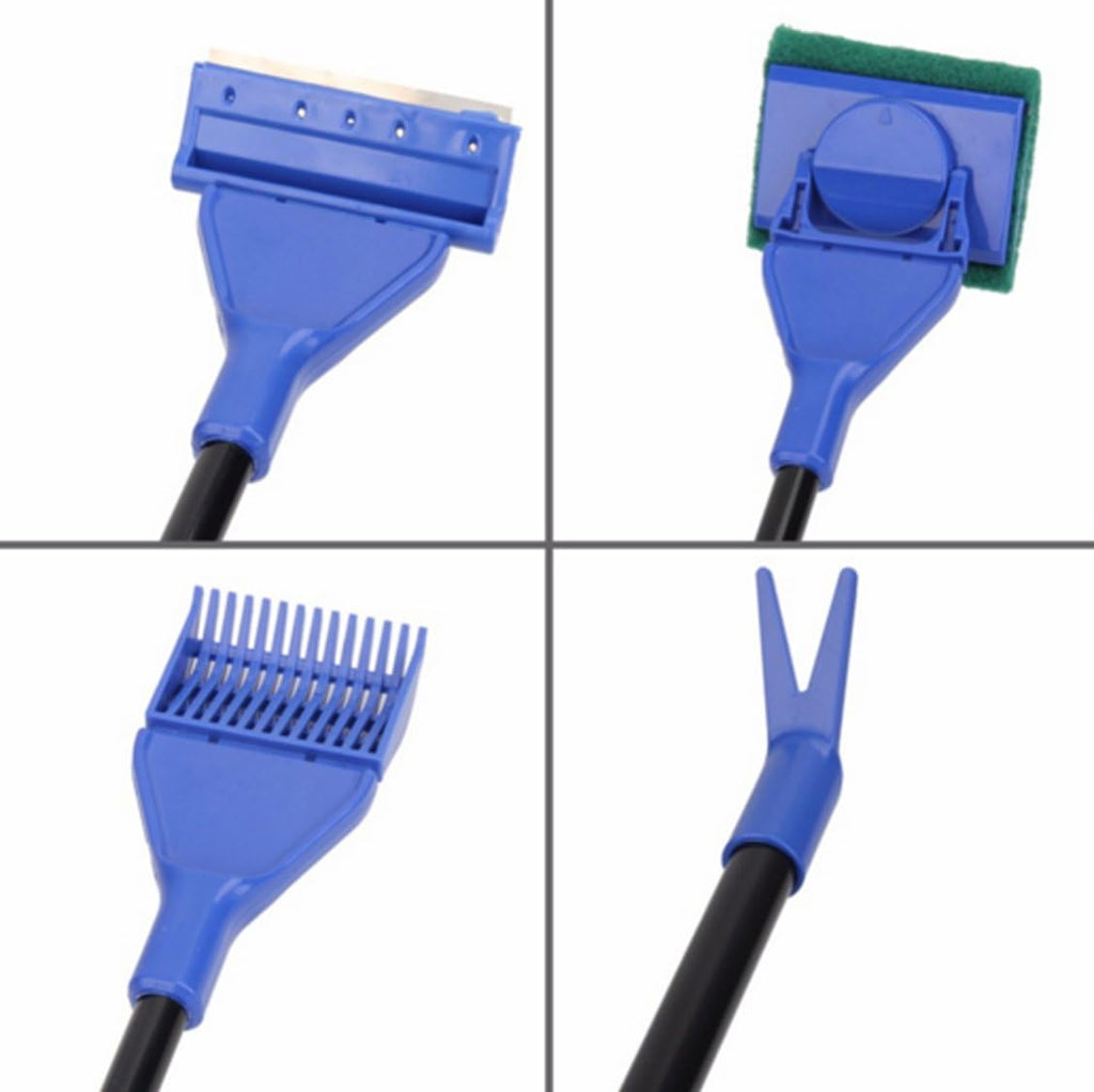 Aquarium Fish Tank Cleaning Kit - 5 in 1 Algae Scraper Set - Siphon Vacuum for Water Changing and Sand Cleaner