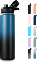 Insulated Water Bottle with Handle, 304 Stainless Steel Water Bottles with Wide Mouth, Double Wall Vacuum Sports