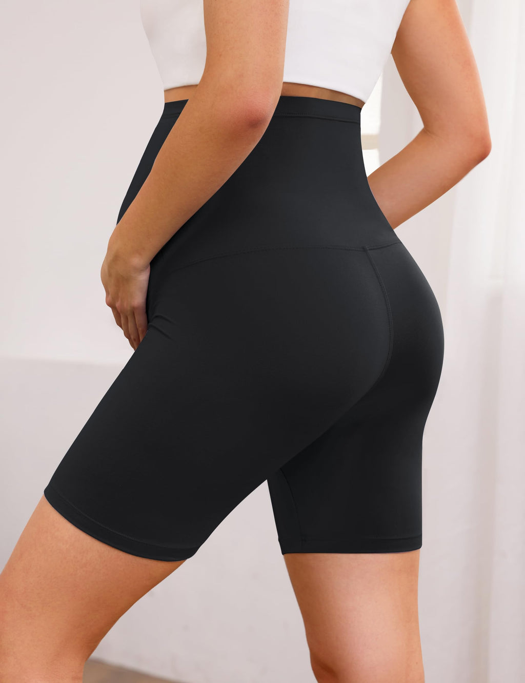 Creamlush Maternity Biker Shorts Over the Belly Pregnancy Shorts