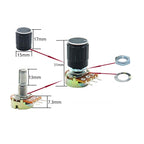 10k ohm Potentiometer，20PCS B10k Rotary Potentiometer 10k Ohm Linear Potentiometer Kit 3 Terminals 20mm Shaft with Nuts, Washers and Aluminum Alloy knobs