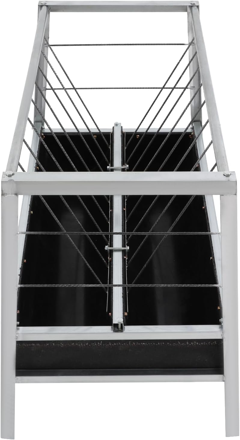 Feed Trough, 2-in-1 Grain & Hay Feeder Livestock Feeding Trough, Rectangular Livestock Feeder Trough Pasture Farm