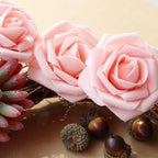Pink Rose 50pcs Real Looking Artificial Flowers w/Stem