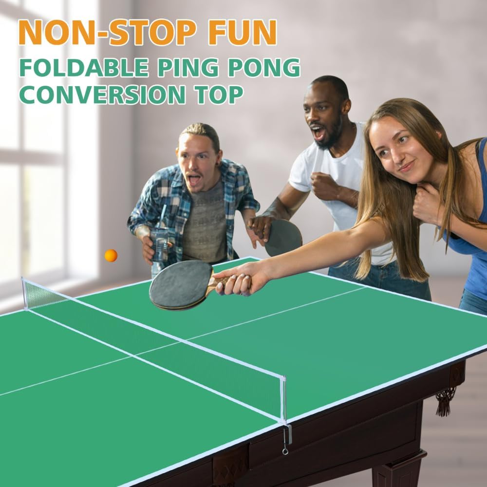 Ping Pong Conversion Top for Standard Tables with 12mm MDF Surface and Foldable Design for Indoor Recreation