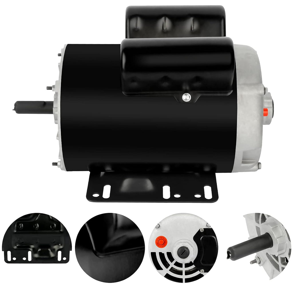 5HP SPL Air Compressor Motor 3450RPM Single Phase 5/8" Shaft Diameter ODP