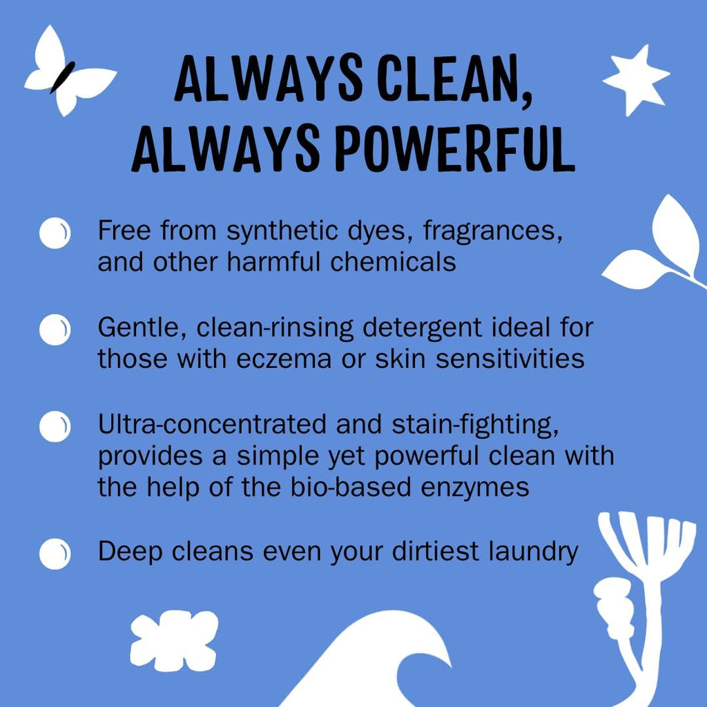 Liquid Laundry Detergent | Clean Laundry Detergent Soap for Sensitive Skin | 2x Concentrated, High Efficiency (HE) |