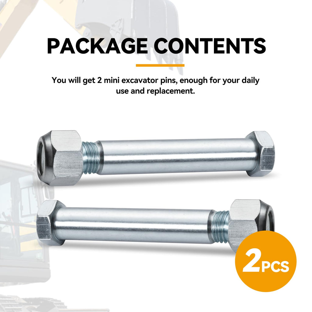 2 pcs 25mm/0.98inch Mini Excavator Pins Replaceable Mini Excavator Bucket Link Pin Attachments for Backhoe Accessories