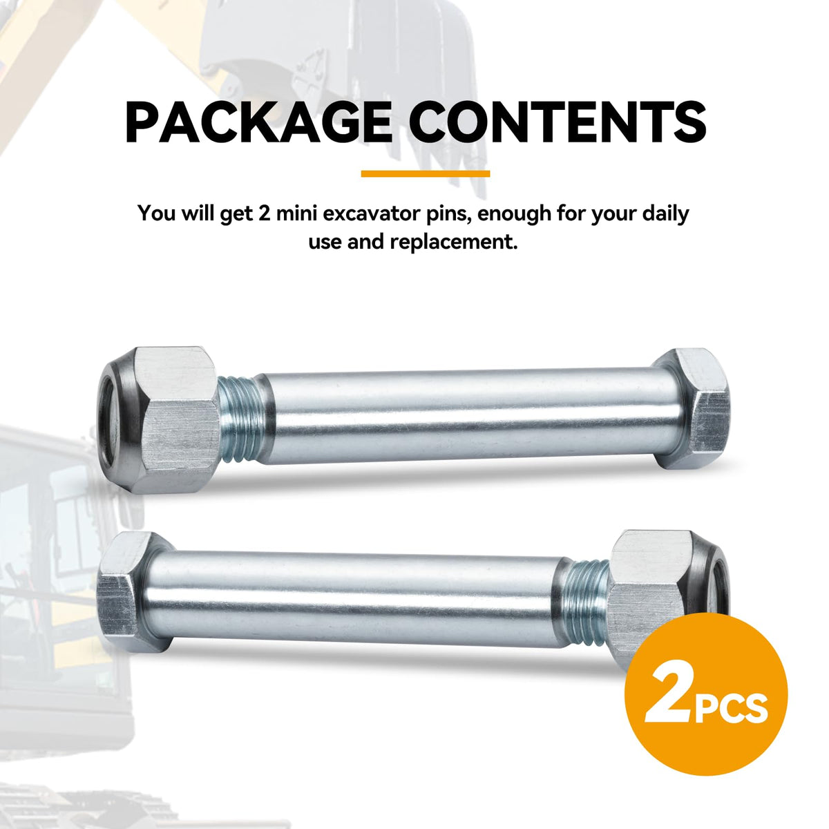 2 pcs 25mm/0.98inch Mini Excavator Pins Replaceable Mini Excavator Bucket Link Pin Attachments for Backhoe Accessories