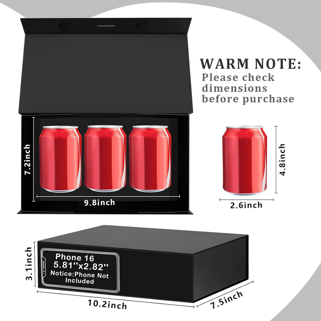 Black Magnetic Gift Box for Men Medium Gift Boxes with Lids for Birthday