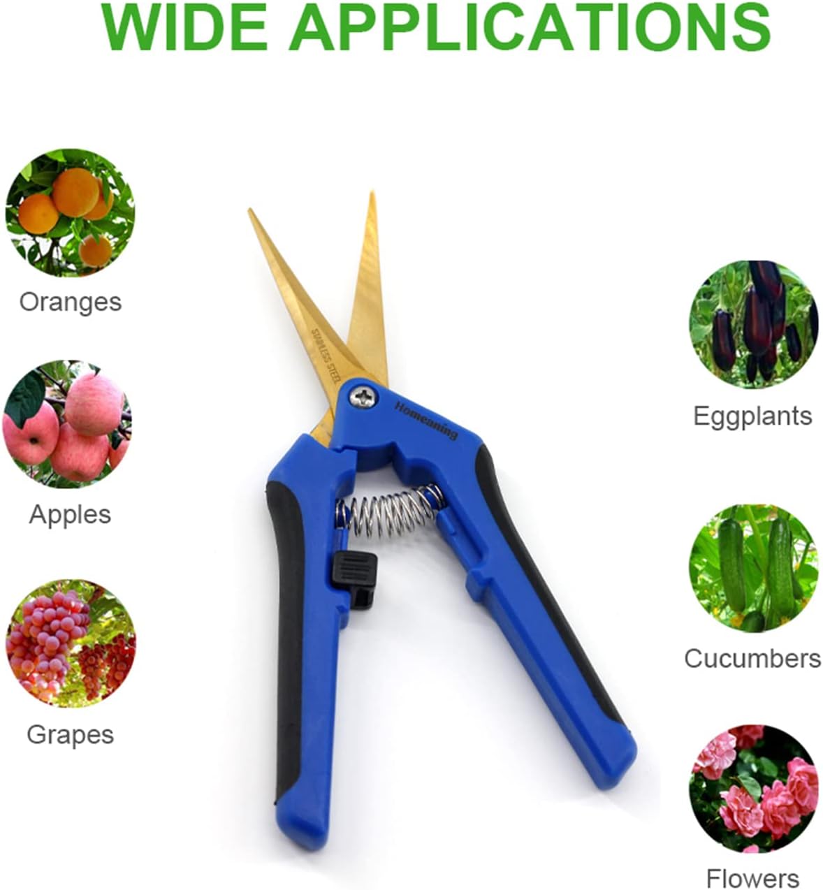 12 Packs Garden Pruning Shears with Curved Blades Trimming Scissors, Gardening Hand Pruning Snips Titanium Coated