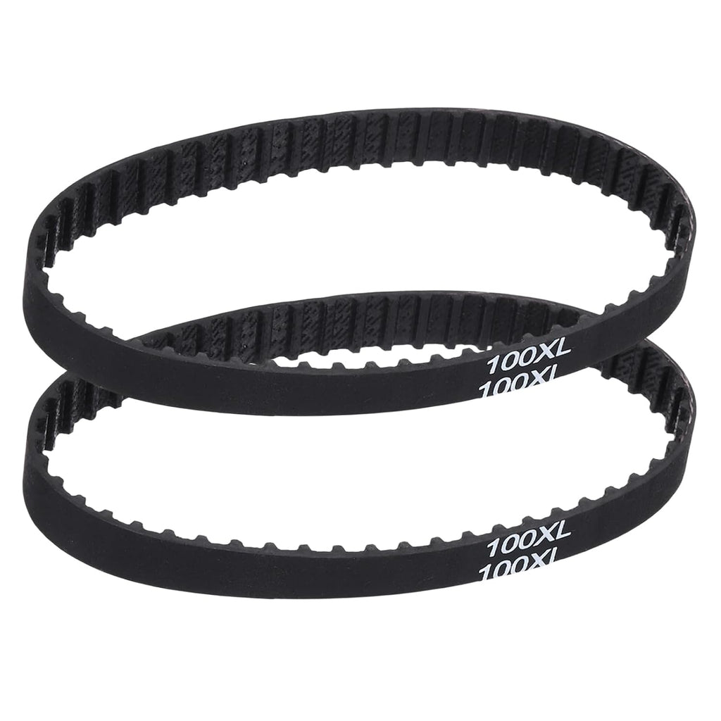 PATIKIL 2pcs 100XL Rubber Timing Belt 50 Teeth 10mm Width 5.08mm Pitch Synchronous Closed Loop Geared Drive Belt Black for Industrial