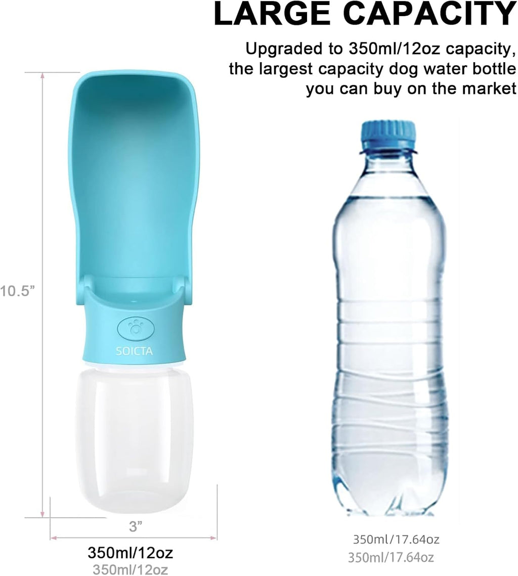 Portable Dog Water Bottle Dispenser [Leak Proof & Foldable] Dog Travel Water Bottle Bowl Accessories for Puppy Small