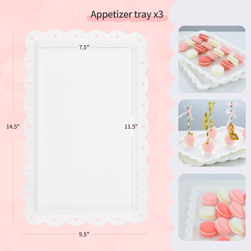 5-Piece Cupcake Stand & Appetizer Trays Set (White)