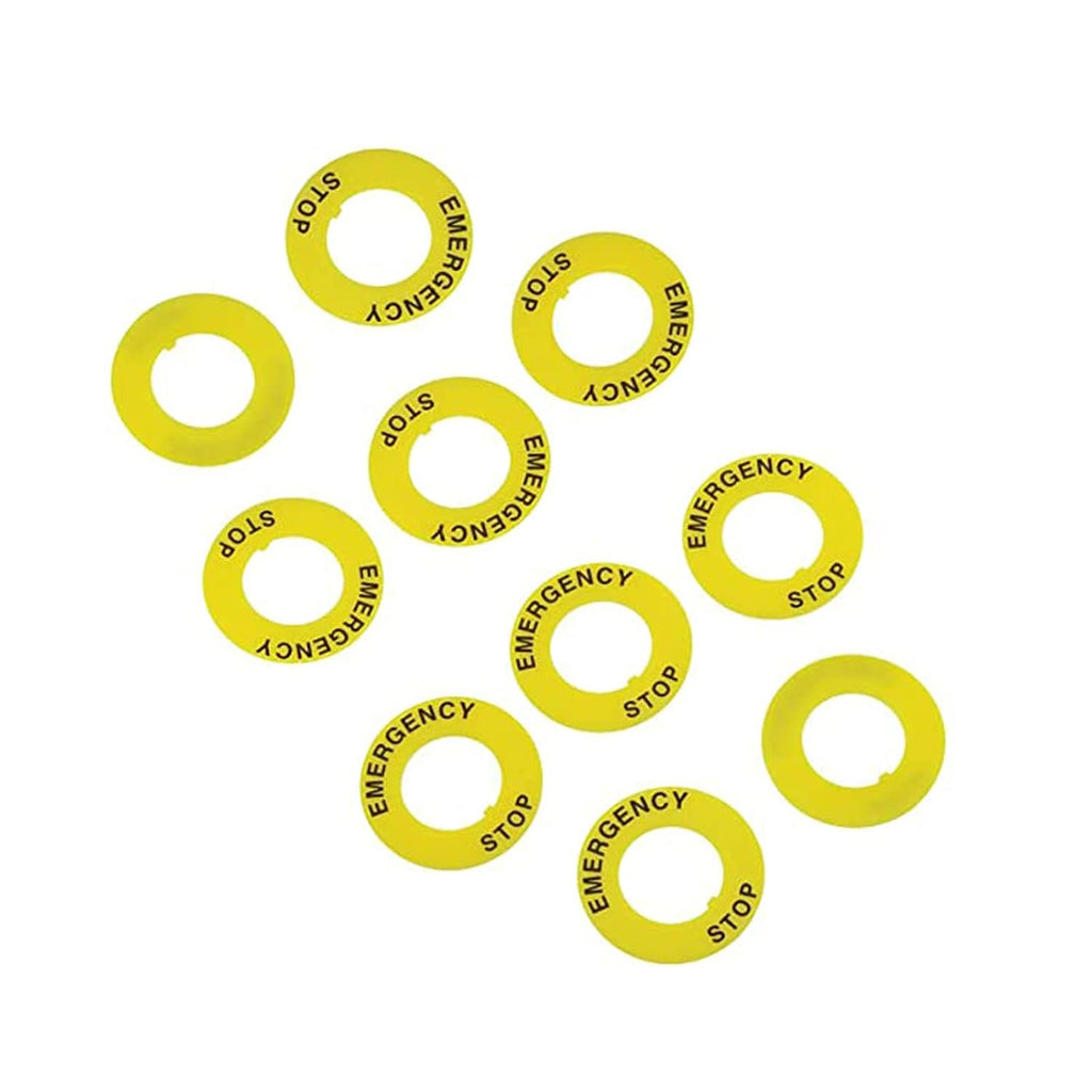 10 Pcs 22mm Diameter Emergency Stop Sign for Push Button Switch Replacement