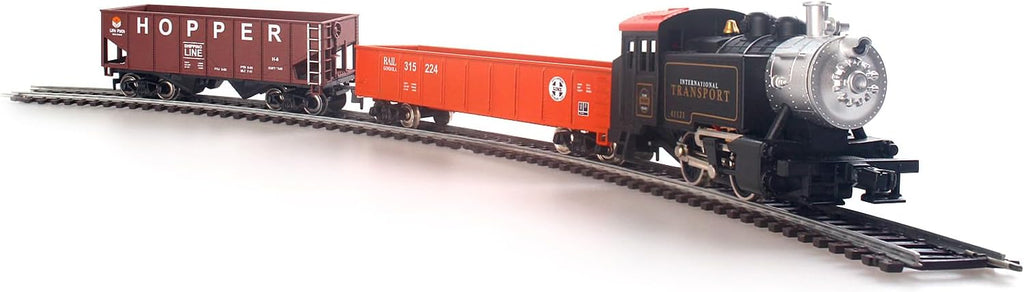 HO Scale 1:87 Electric Train Sets, Black Locomotive Trainset with Remote Control Track Power Pack and Speed