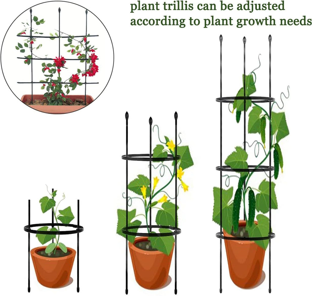 Garden Trellis,2 Pack Plant Trellis,2 in 1 Tomato Cages and Supports for Vines Crop,Plant Stake for Climbing Plants