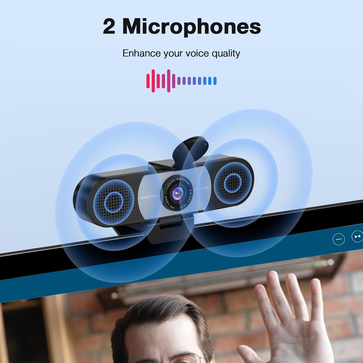 C960 1080P Webcam with Microphone, 2 Mics, 90° FOV, Computer Camera | Fixed Focus, Plug&Play for