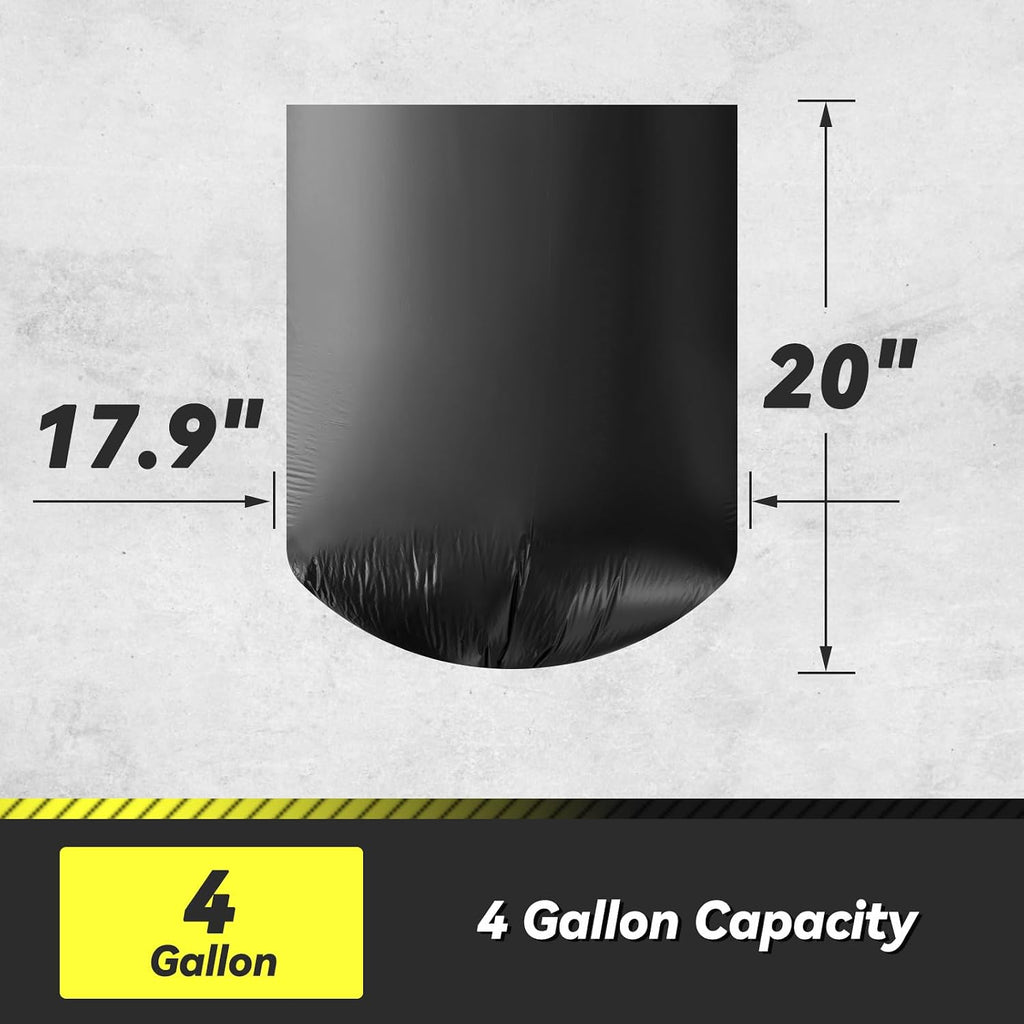 100 Count 17 Micron Extra Heavy Duty 4 Gallon Trash Bags, Sturdy & Tear-Resistant Small Trash Bags for Bathroom &