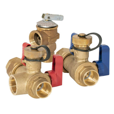 Eastman Tankless Water Heater Service Valve Kit, 3/4 Inch FNPT Union x 3/4 Inch Sweat Service Valves, Brass Plumbing Fitting, 60205