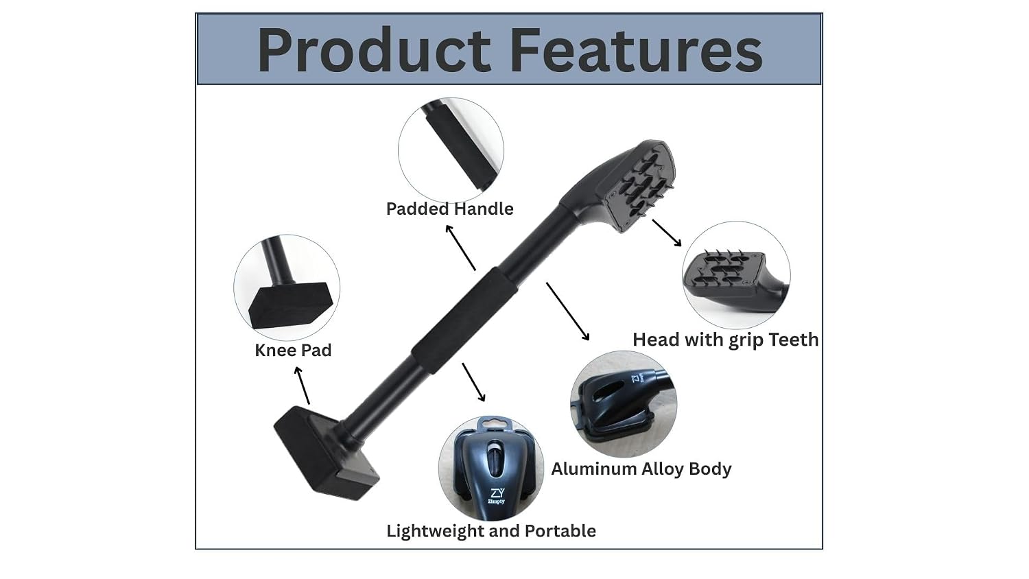 Knee Kicker Carpet Stretcher Kit with Tucker and Carpet Knife - ZY457