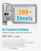 200 Sheets Wall Mount Paper Towel Dispenser,Fit Multifold Paper,Silver