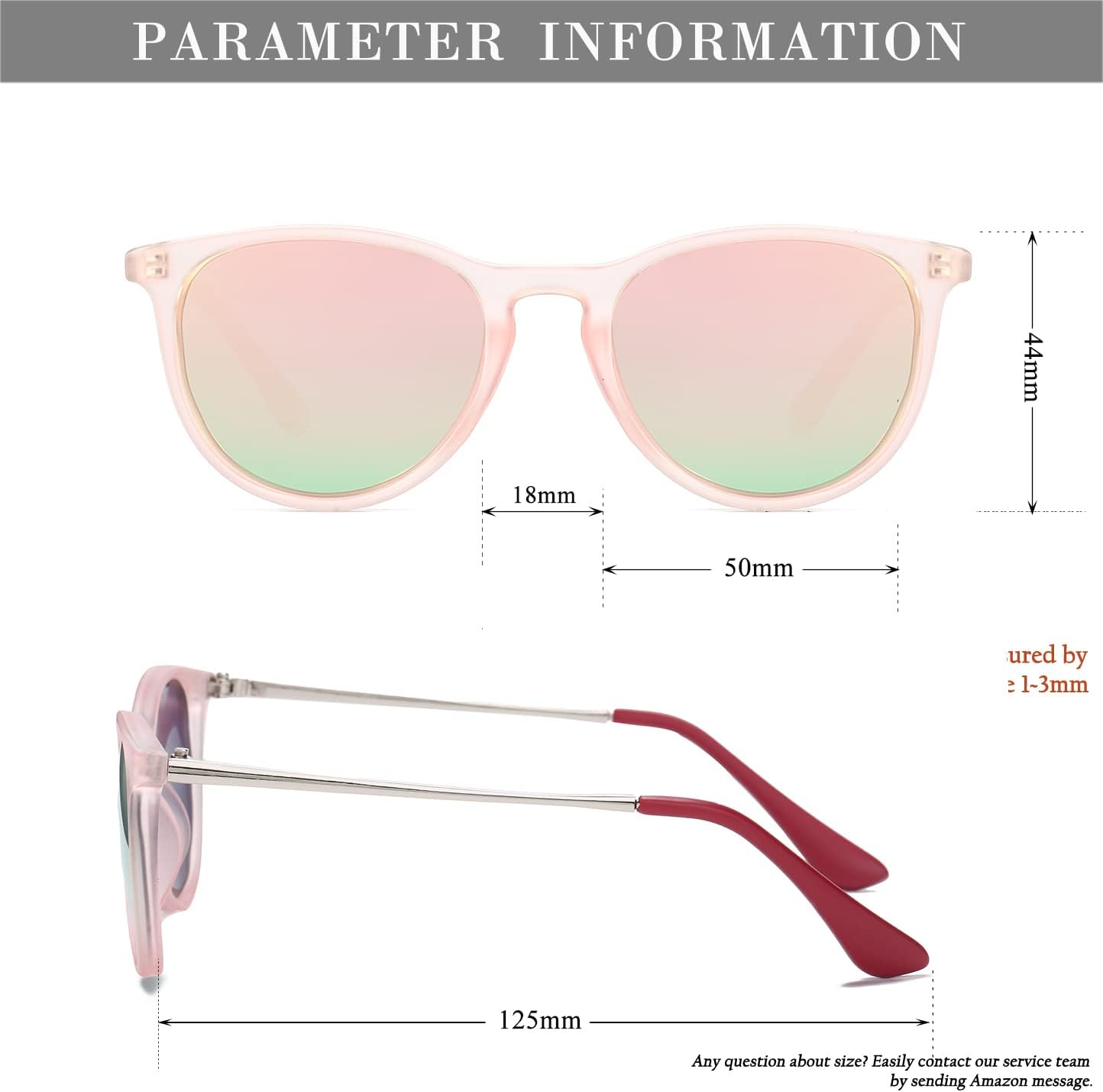 Polarized Kids Sunglasses for Girls Boys, 100% UV Protection for Children Sun Glasses, 50MM