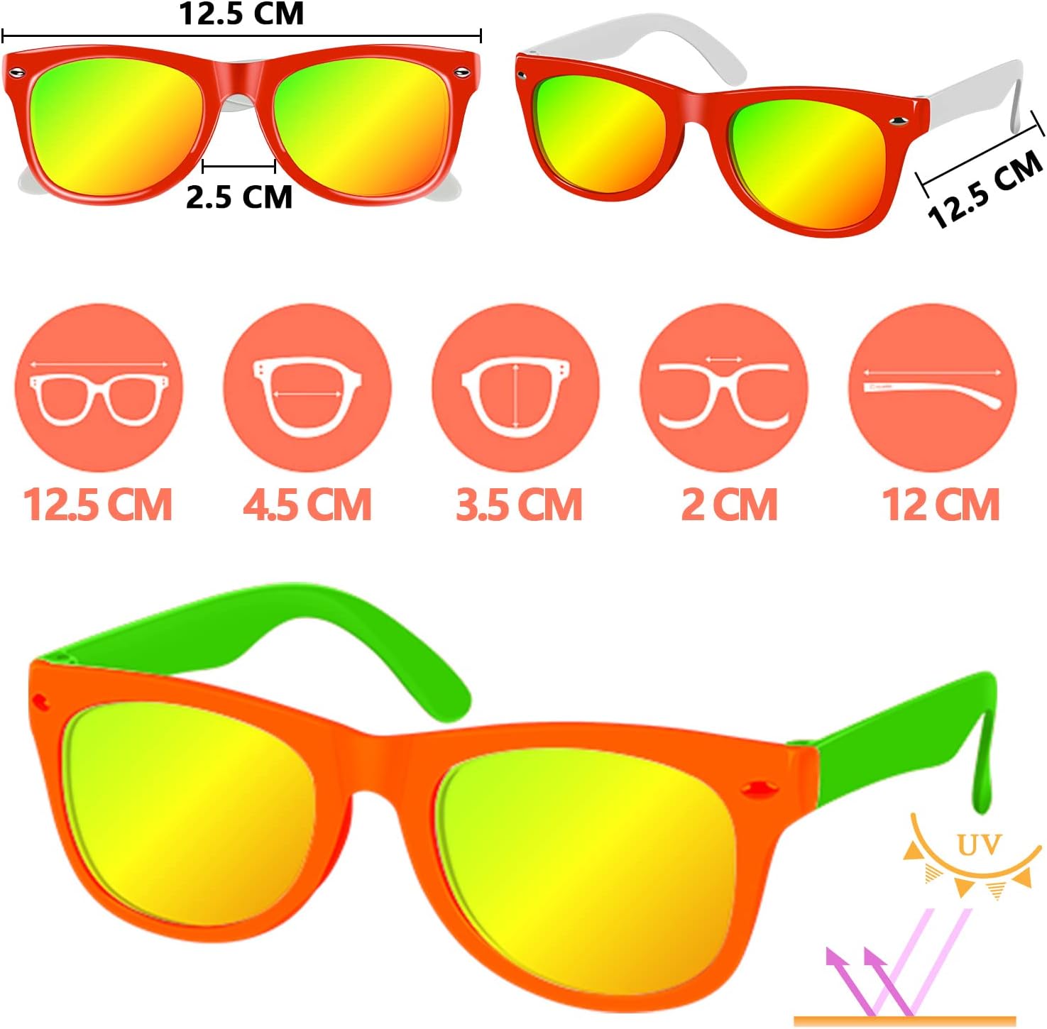 Kids Sunglasses Bulk,Toddler Sunglasses with UV400 Protection Kid Sunglasses Party Favors for Boys Girls Age 3-8