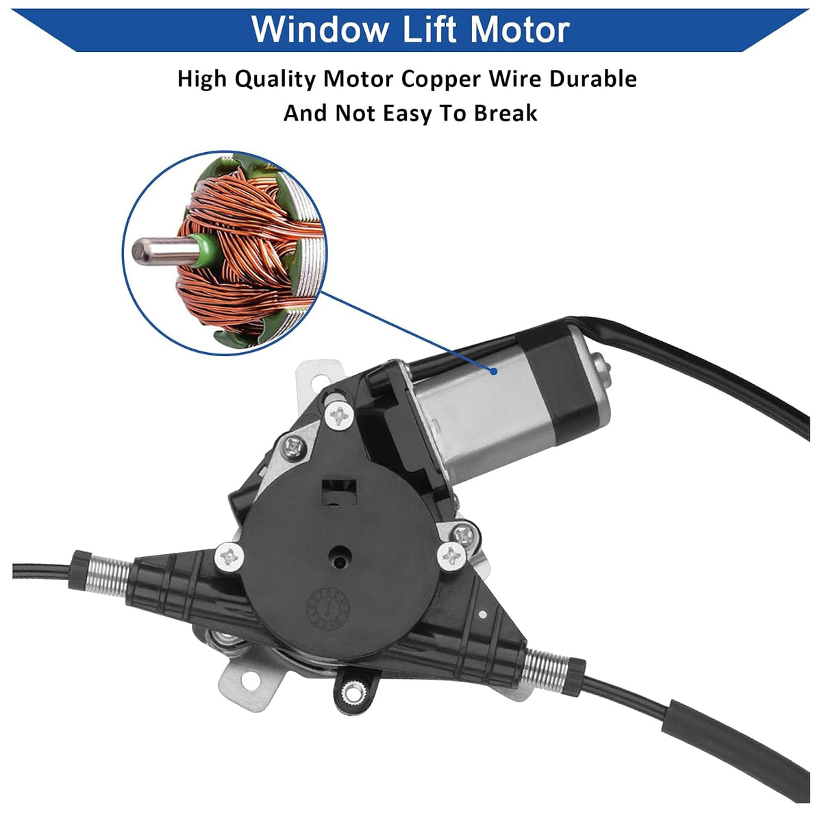 Obaee Window Regulator with Motor Rear Left Driver Side, Replace 741-679